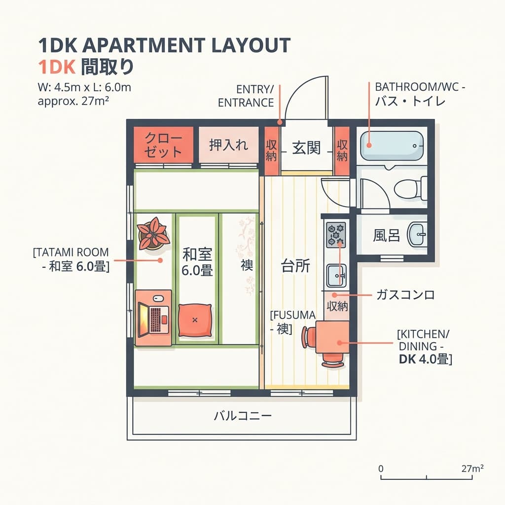 Japanese Apartment Layouts: 1R, 1K, 1DK & 1LDK Explained